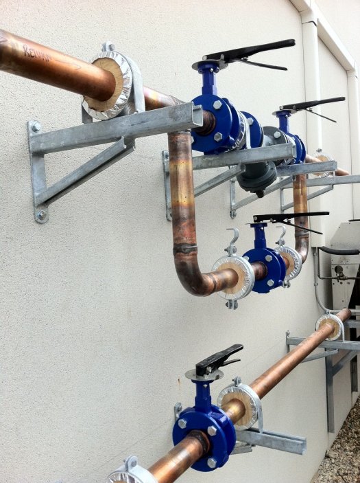 Chilled water copper pipework